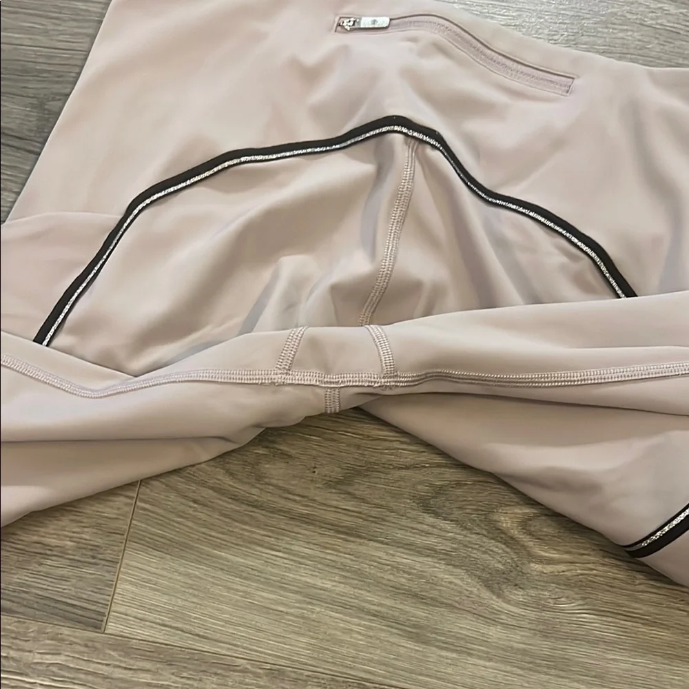 Lululemon Athletica Light Pink Leggings with Black Stripes